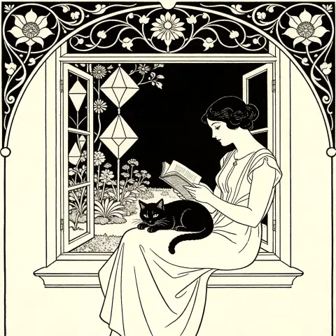奥伯利·比亚兹莱 Aubrey Beardsley 风格生成图