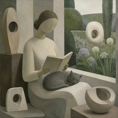 芭芭拉·赫普沃斯 Barbara Hepworth 风格生成图