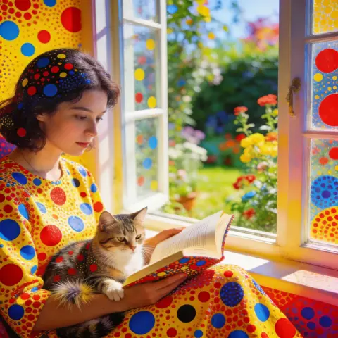 草间弥生 Yayoi Kusama 风格生成图